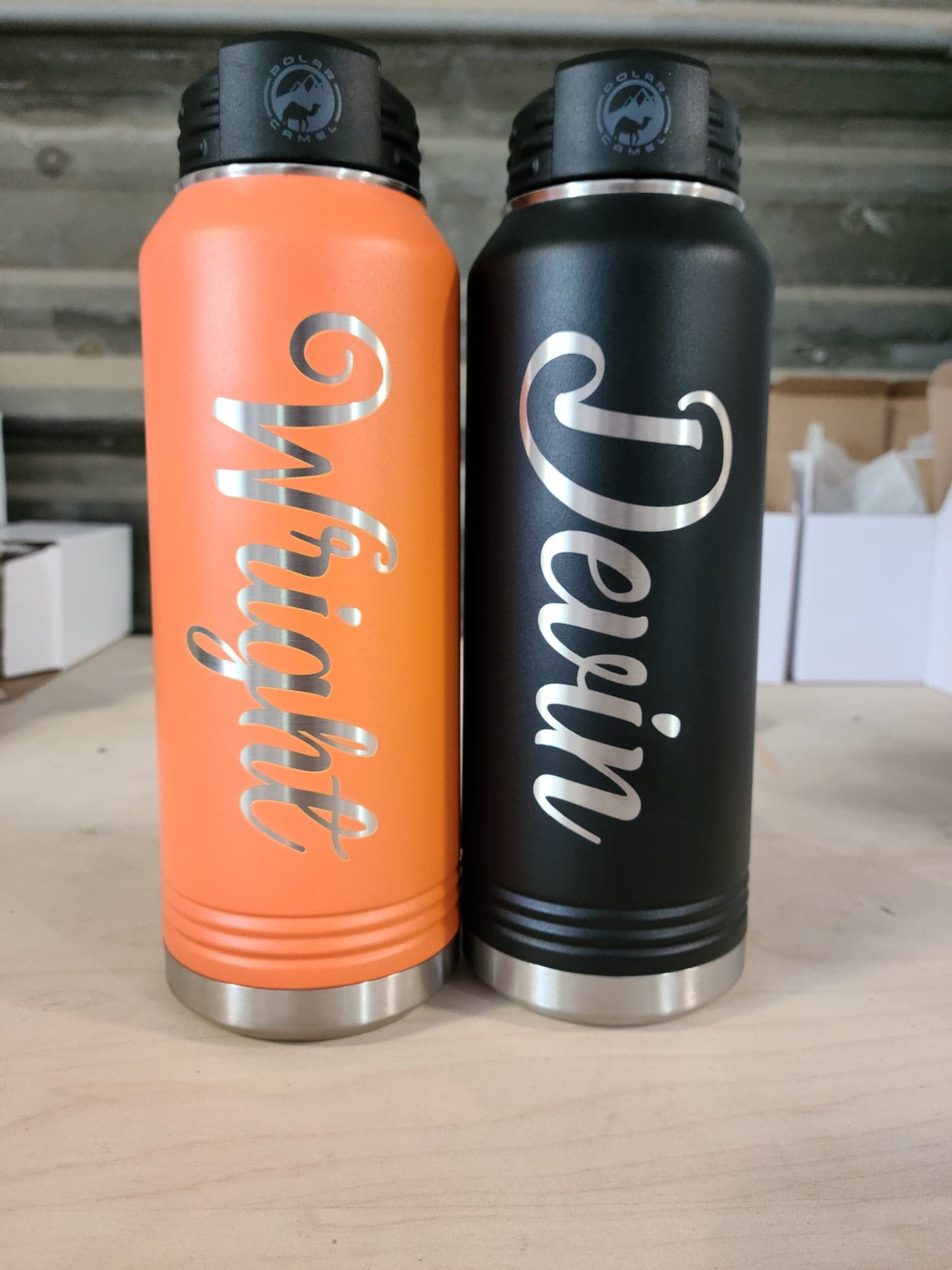 Custom Text Laser Engraved Water Bottle