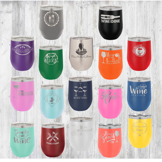 Custom Text Laser Engraved Stemless Tumbler - Double Side Engraving
