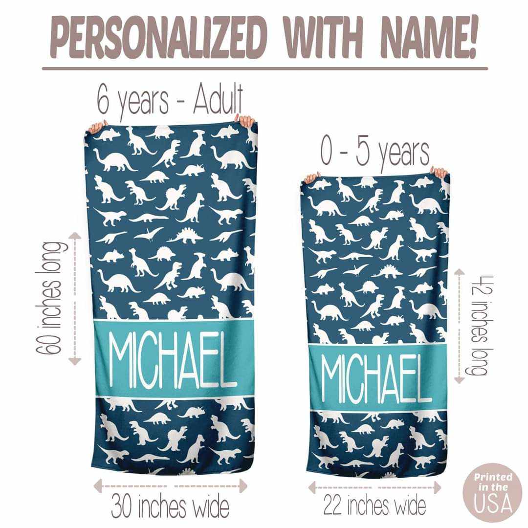 Dinosaur Personalized Beach Towel