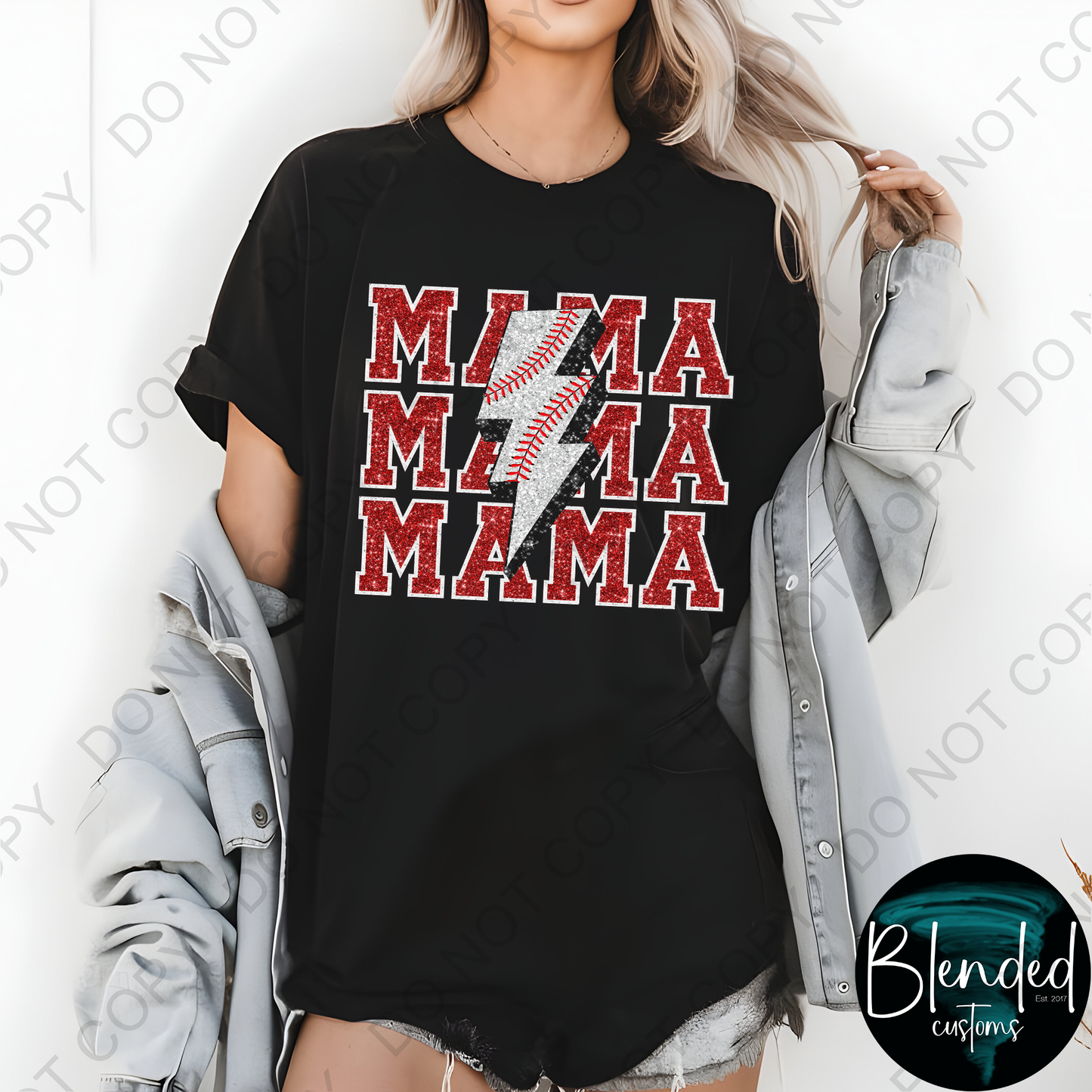 Faux Gliiter Mama Shirt