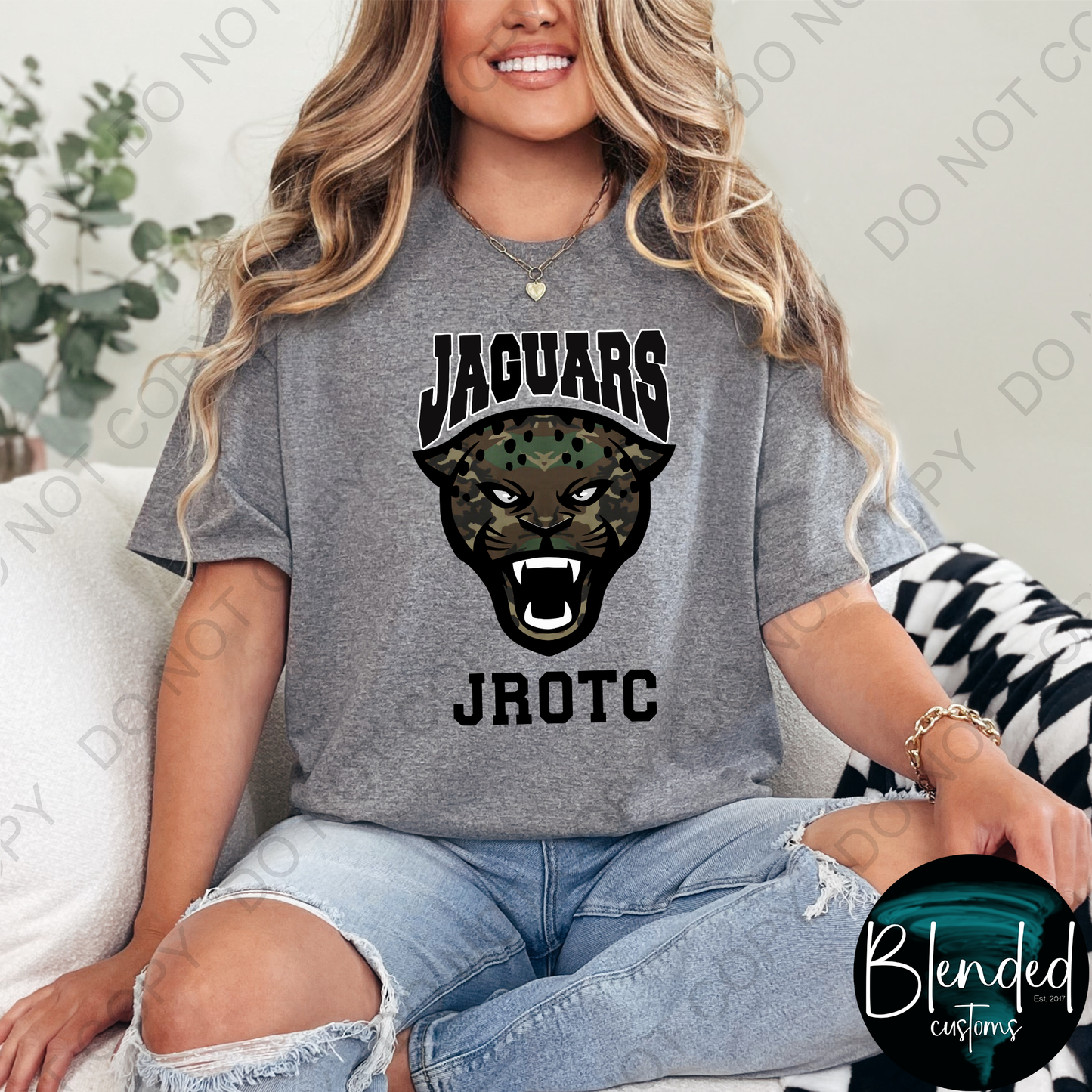 Horn Jaguar Camo JROTC T-Shirt - Exclusive Design by Blended Customs