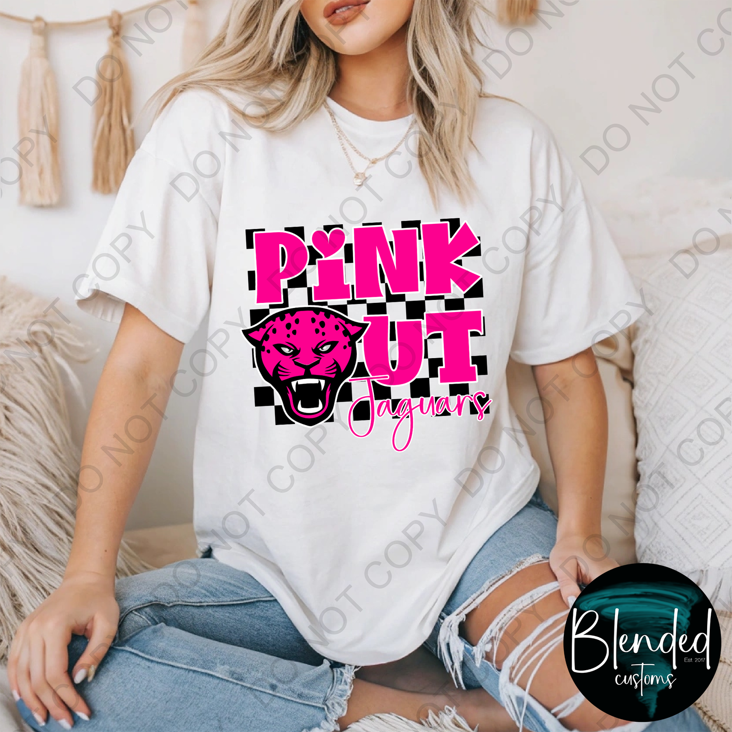 Horn Jaguar Volleyball Pink Out Shirt - Exclusive Design by Blended Customs