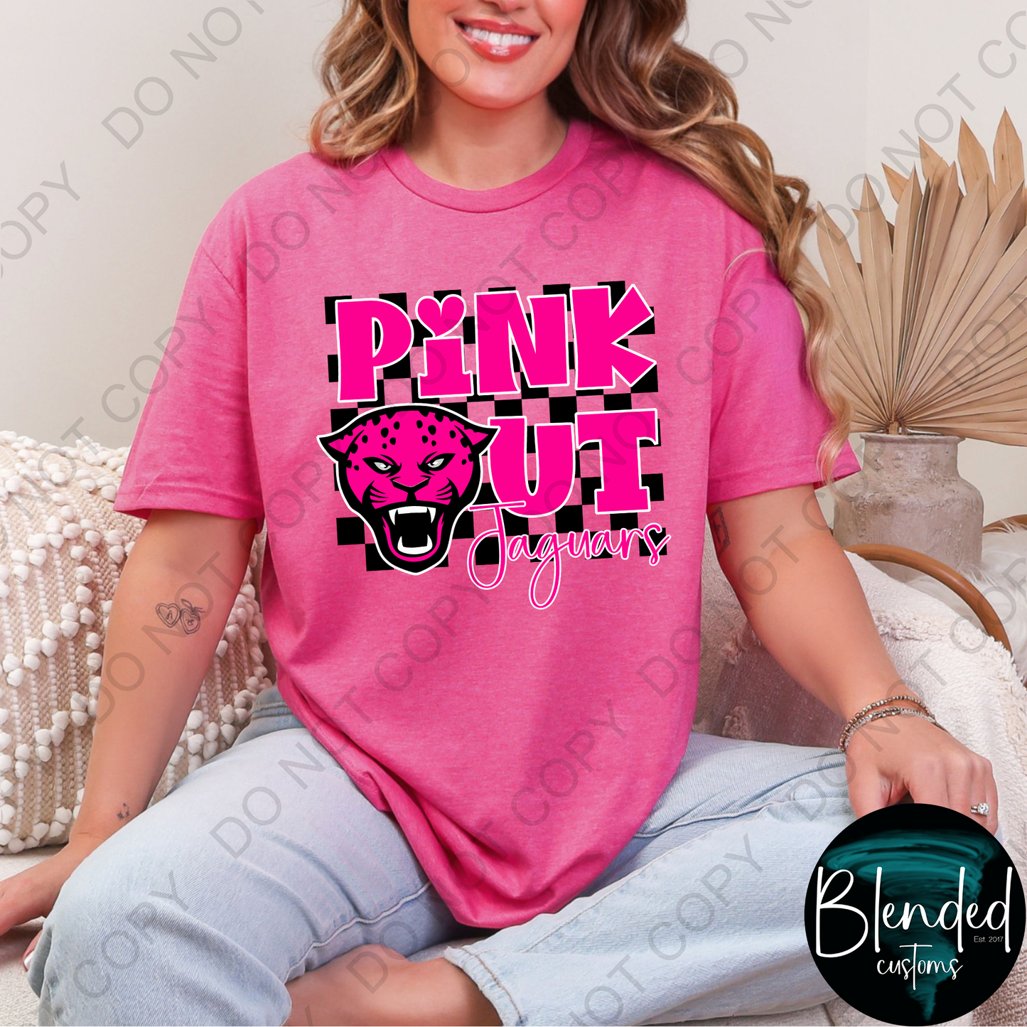 Horn Jaguar Volleyball Pink Out Shirt - Exclusive Design by Blended Customs