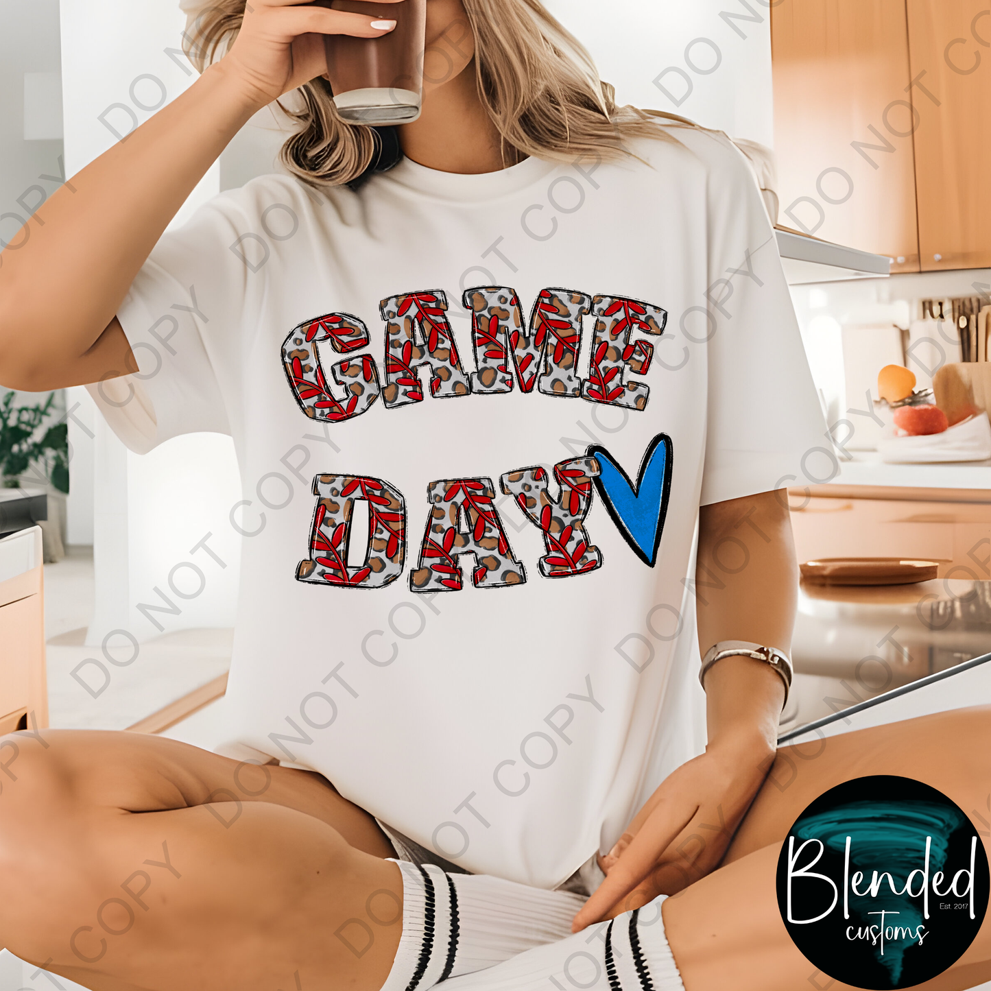 Game Day Blue Heart Shirt