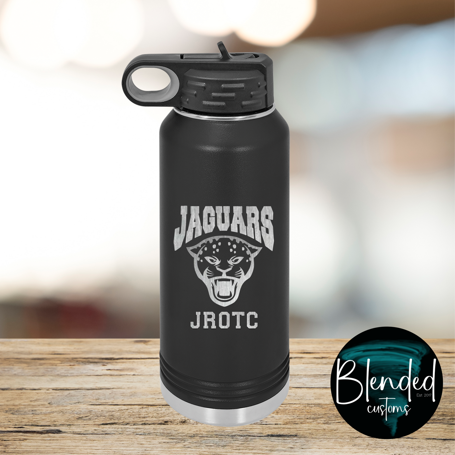 Horn Jaguar JROTC 32 oz Engraved Water Bottle - Exclusive Design by Blended Customs