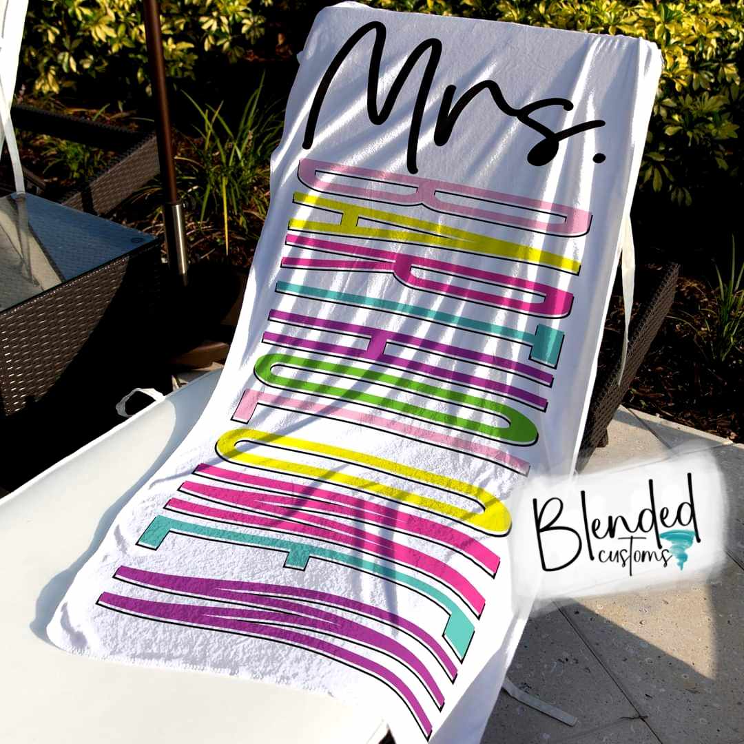Mrs. Personalized Beach Towel