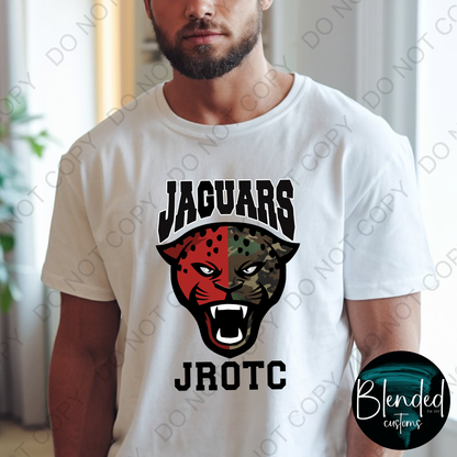 Horn Jaguar Half Camo JROTC T-Shirt - Exclusive Design by Blended Customs
