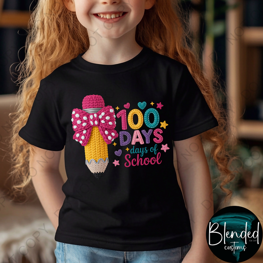 Faux Yarn 100 Days of School Shirt