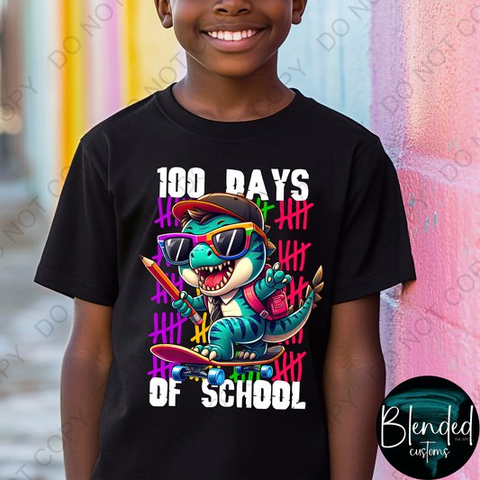 Dinosaur 100 Days of School Shirt