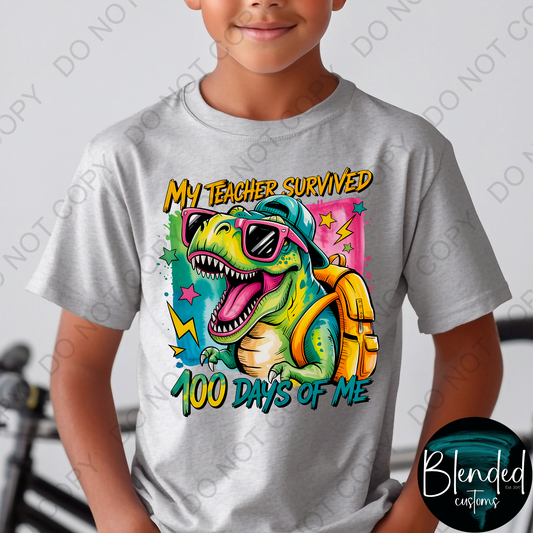Dinosaur 100 Days of School Shirt