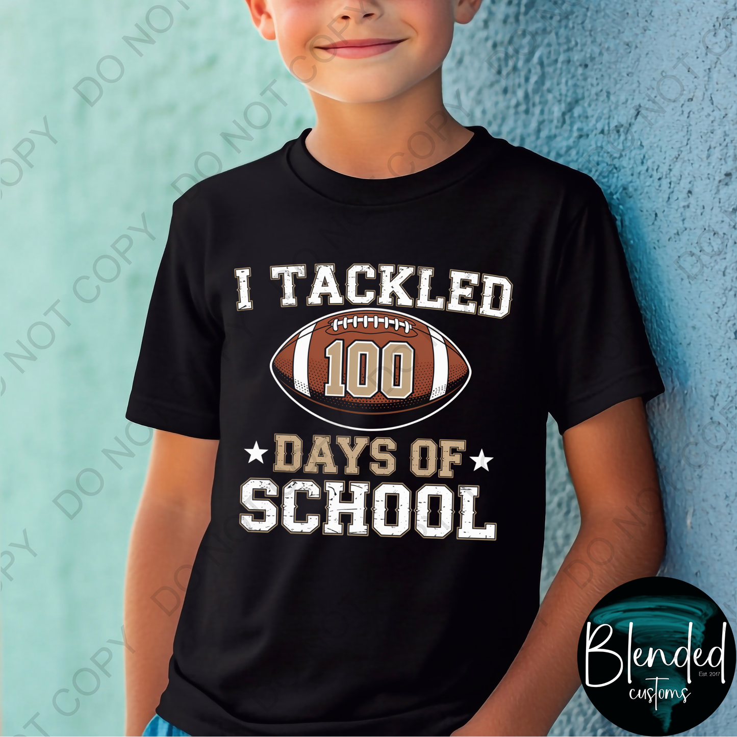 Football 100 Days of School Shirt