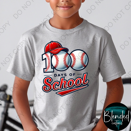 Baseball 100 Days of School Shirt