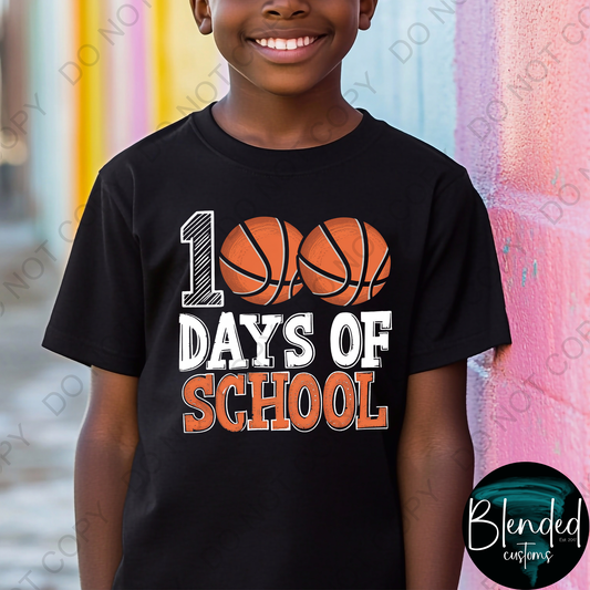 Basketball 100 Days of School Shirt