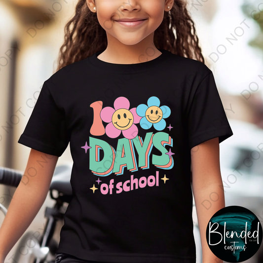 Flower 100 Days of School Shirt