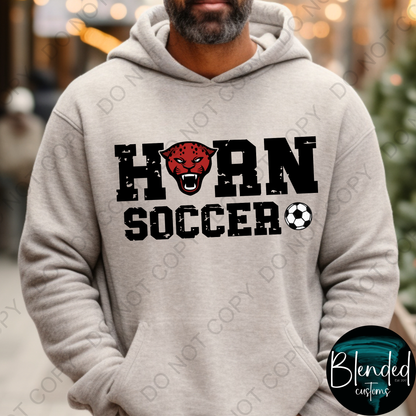 Horn Soccer Hoodie or Crewneck
