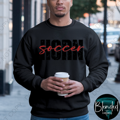 Horn Soccer Hoodie or Crewneck