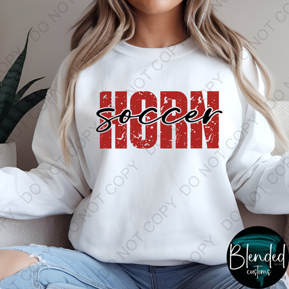Horn Soccer Hoodie or Crewneck