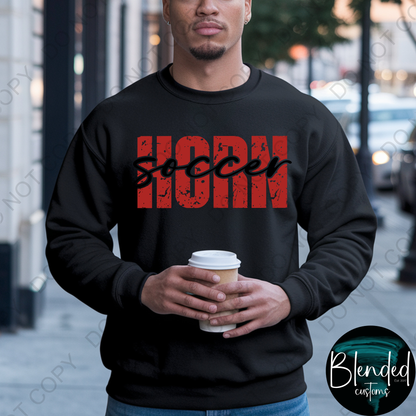 Horn Soccer Hoodie or Crewneck