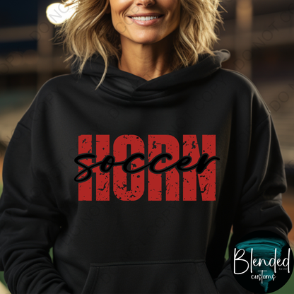 Horn Soccer Hoodie or Crewneck