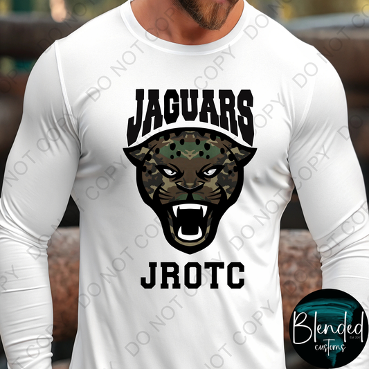 Horn Jaguar Camo JROTC Long Sleeve Shirt - Exclusive Design by Blended Customs