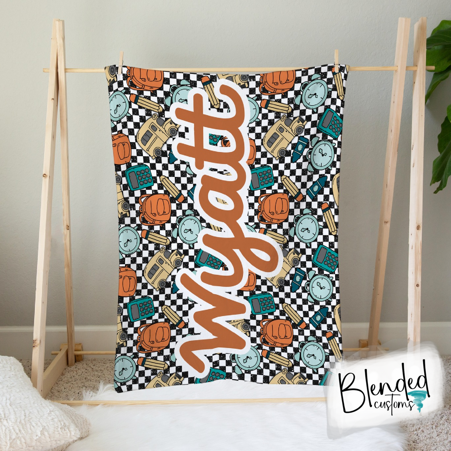 Personalized Back to School Name Blanket