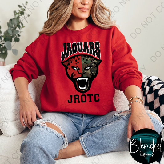 Horn Jaguar Half Camo JROTC Crewneck - Exclusive Design by Blended Customs
