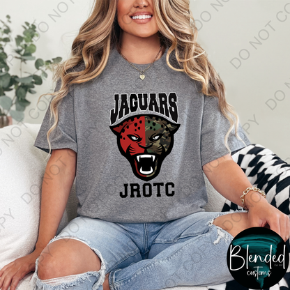 Horn Jaguar Half Camo JROTC T-Shirt - Exclusive Design by Blended Customs