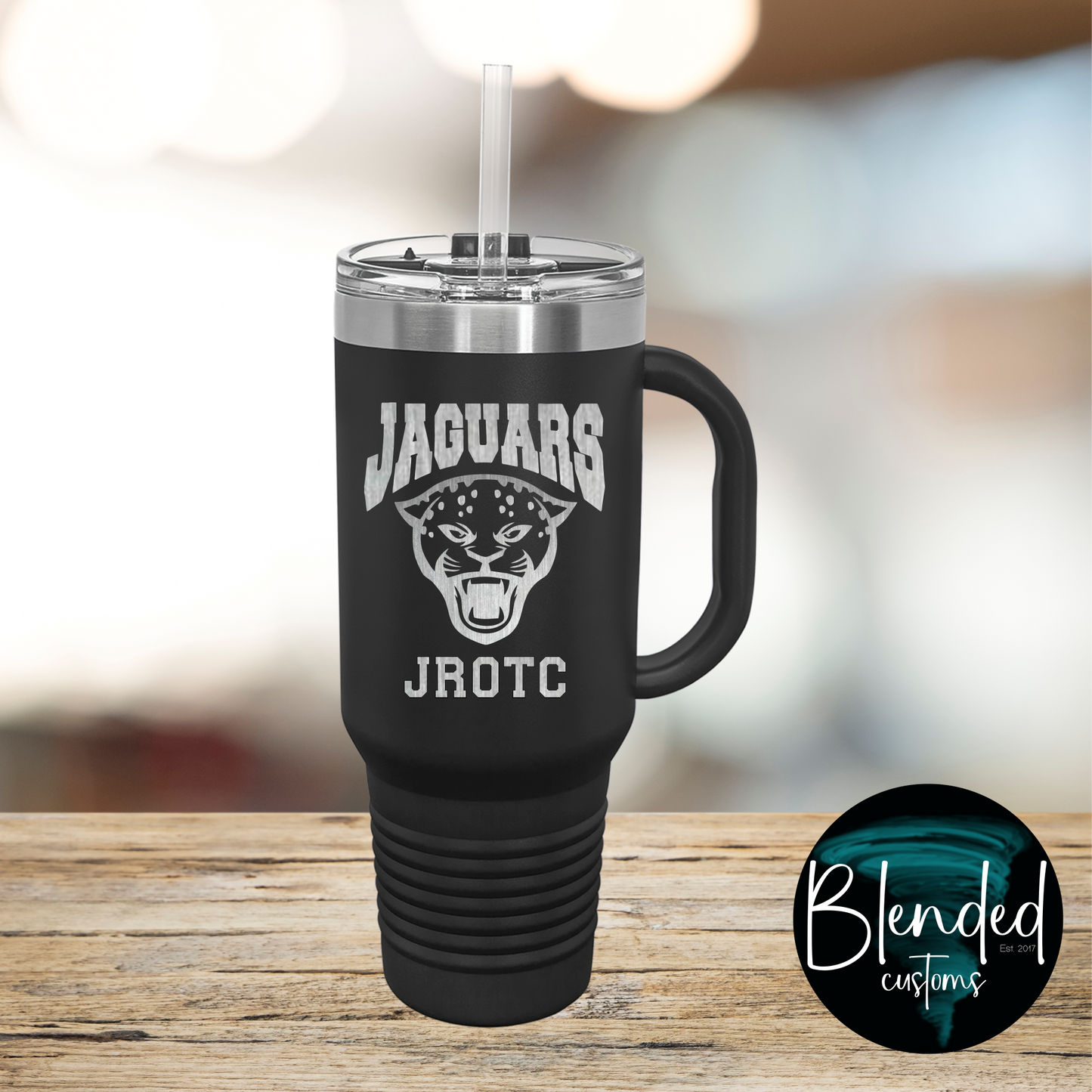 Horn Jaguar JROTC 40 oz Engraved Tumbler - Exclusive Design by Blended Customs