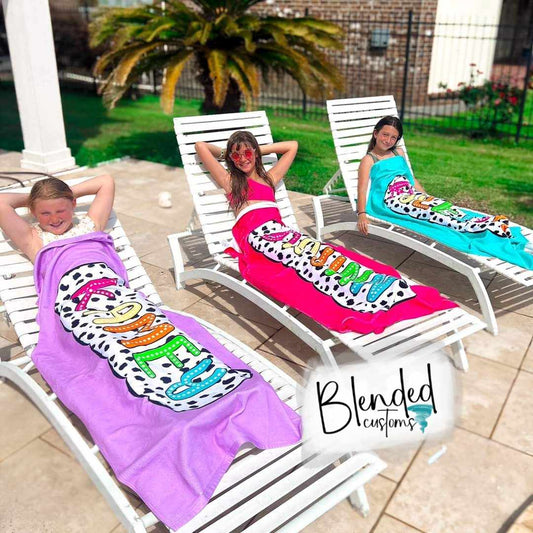 Personalized Dalmatian Dots Beach Towels