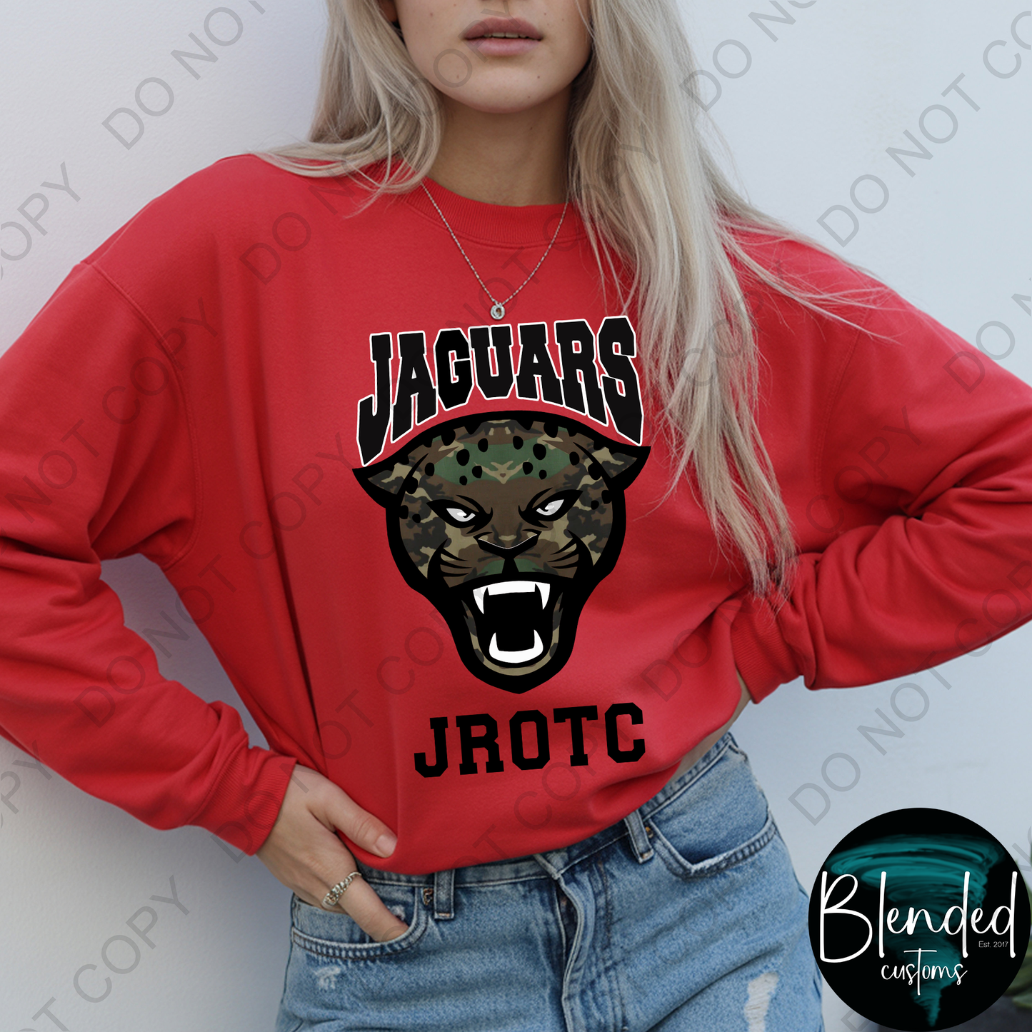 Horn Jaguar Camo JROTC Long Sleeve Shirt - Exclusive Design by Blended Customs