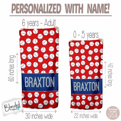 Personalized Baseball Beach Towel