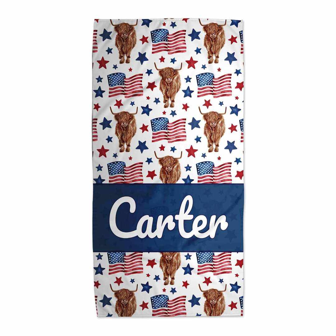 Red, White, & Blue Personalized Beach Towel