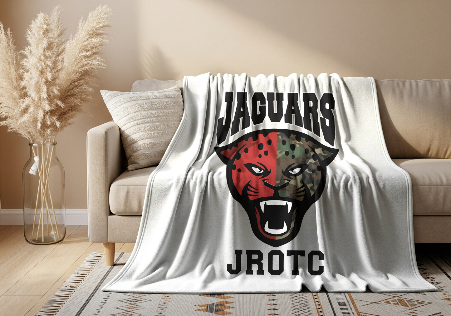 Horn Jaguar JROTC Blanket - Exclusive Design by Blended Customs