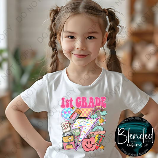 1st Grade Retro Back to School Shirt