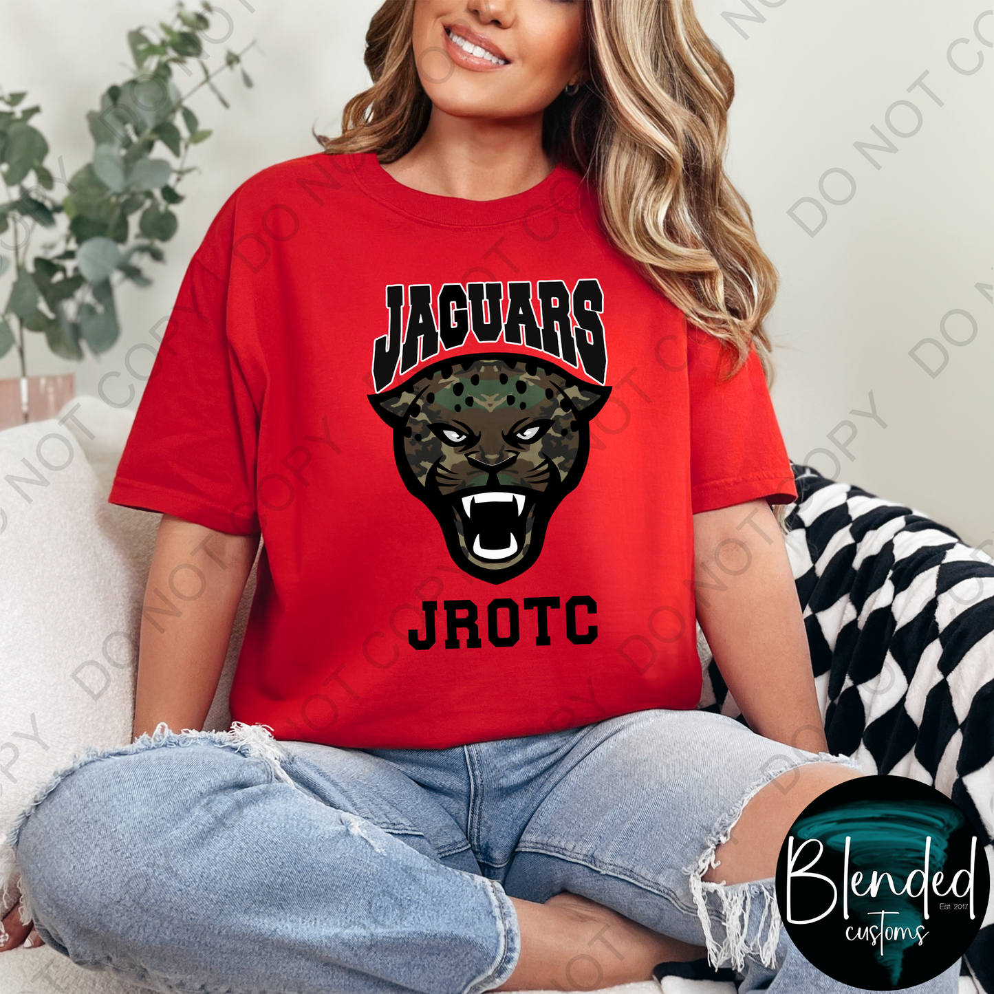 Horn Jaguar Camo JROTC T-Shirt - Exclusive Design by Blended Customs