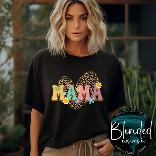 Mama Floral Heart Shirt