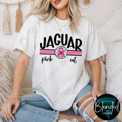 Horn Jaguar Volleyball Pink Out Shirt - Exclusive Design by Blended Customs
