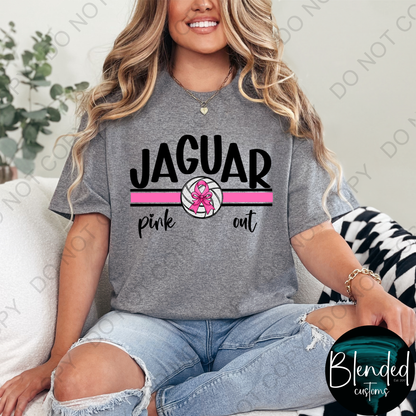 Horn Jaguar Volleyball Pink Out Shirt - Exclusive Design by Blended Customs