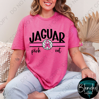 Horn Jaguar Volleyball Pink Out Shirt - Exclusive Design by Blended Customs