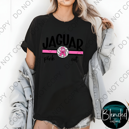 Horn Jaguar Volleyball Pink Out Shirt - Exclusive Design by Blended Customs