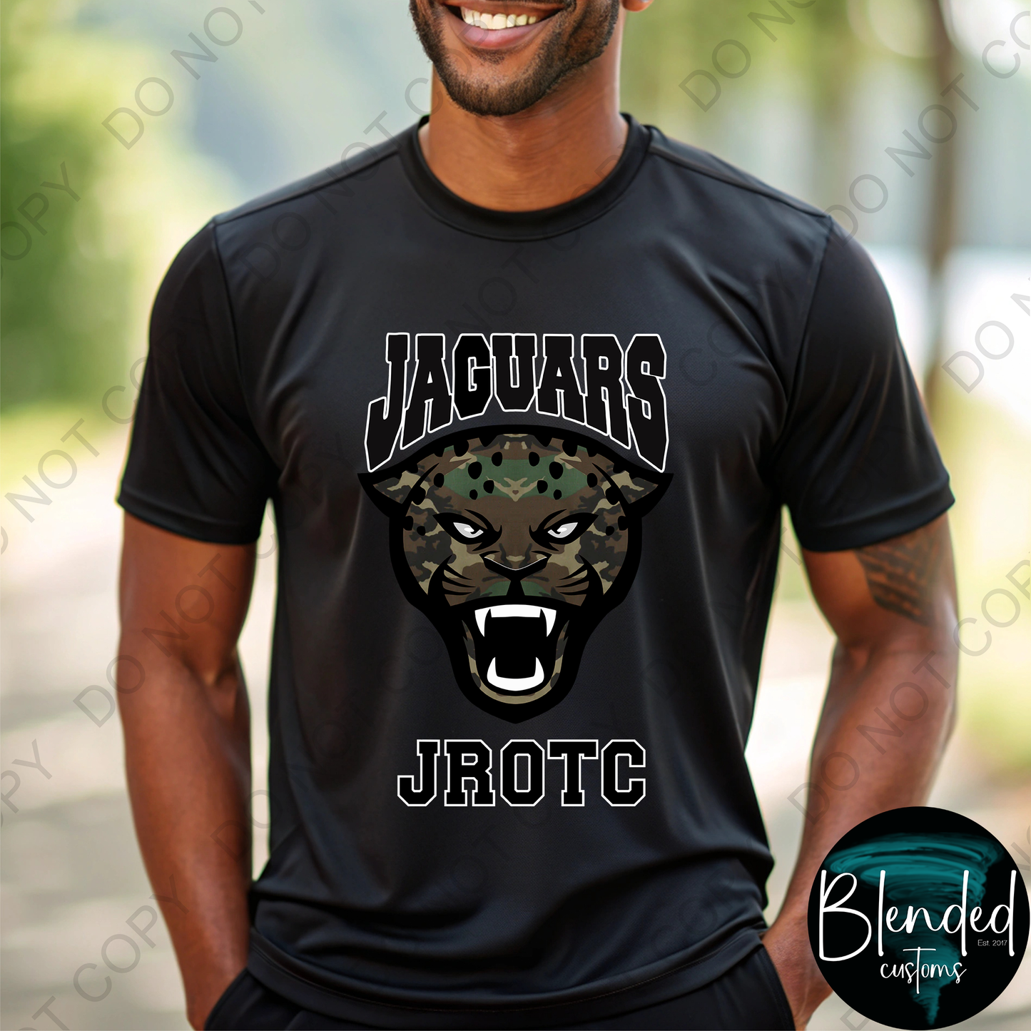 Horn Jaguar Camo JROTC T-Shirt - Exclusive Design by Blended Customs