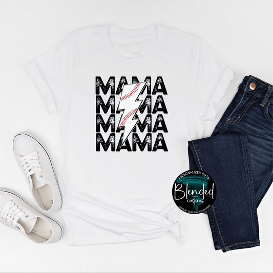 Baseball Mama Lightening Strike Shirt