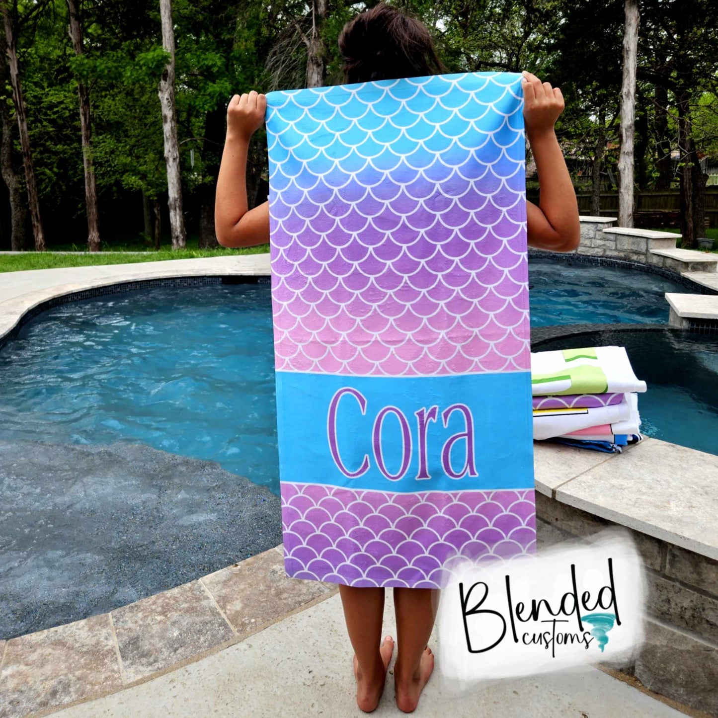 Mermaid Personalized Beach Towel