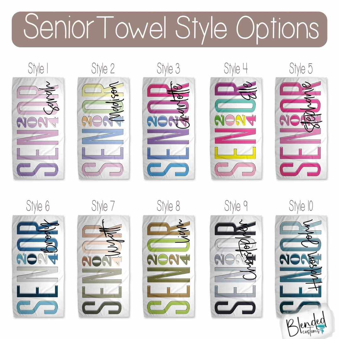 Personalized Senior Beach Towel