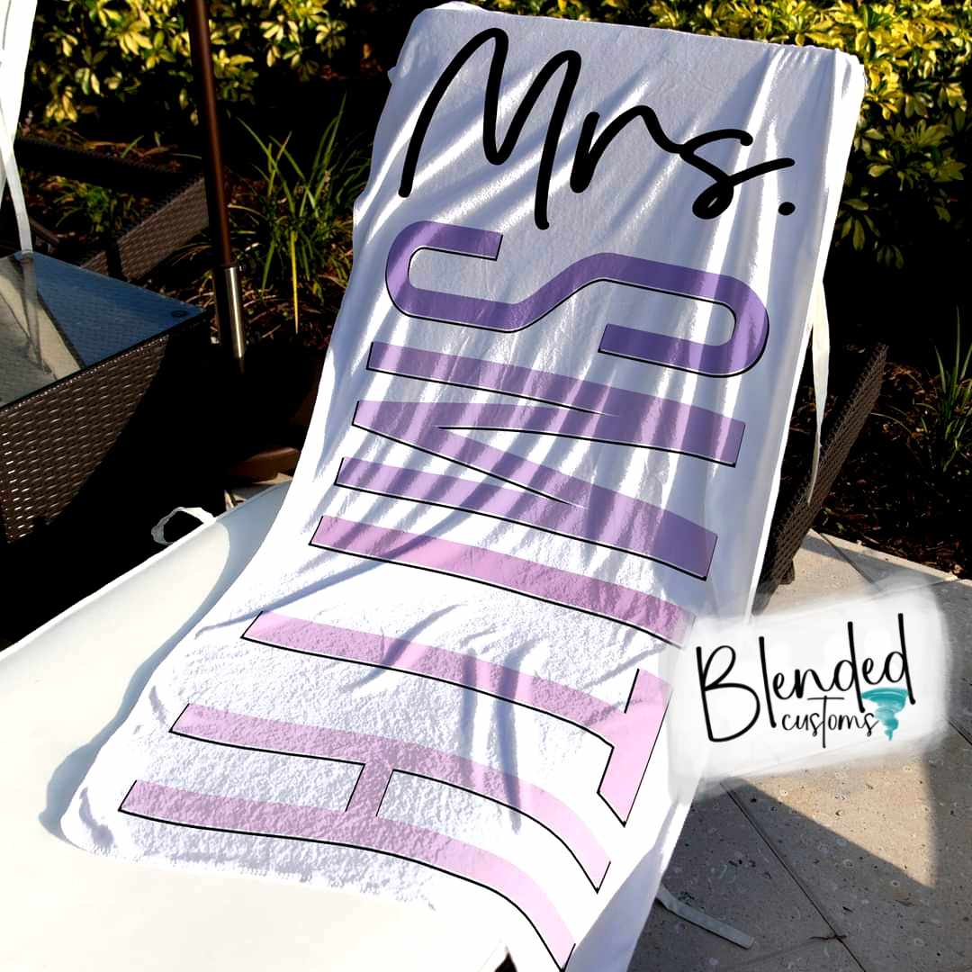 Mrs. Personalized Beach Towel