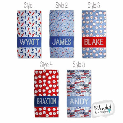 Personalized Baseball Beach Towel