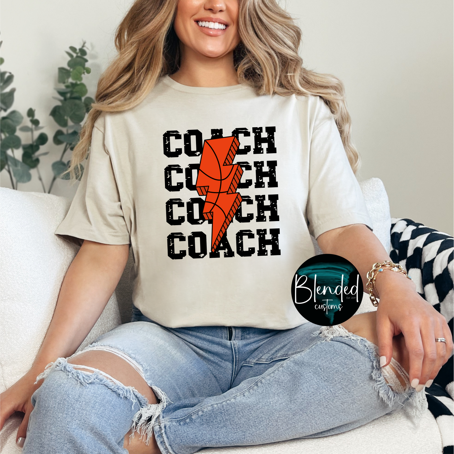 Basketball Coach Lightening Strike Shirt