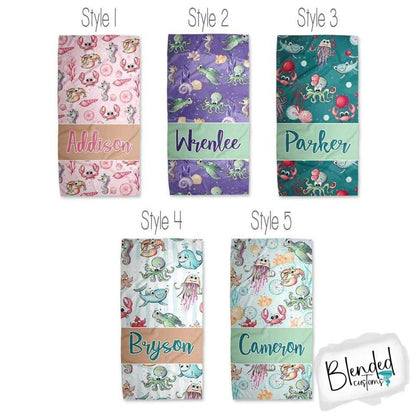 Sea Animal Personalized Beach Towel