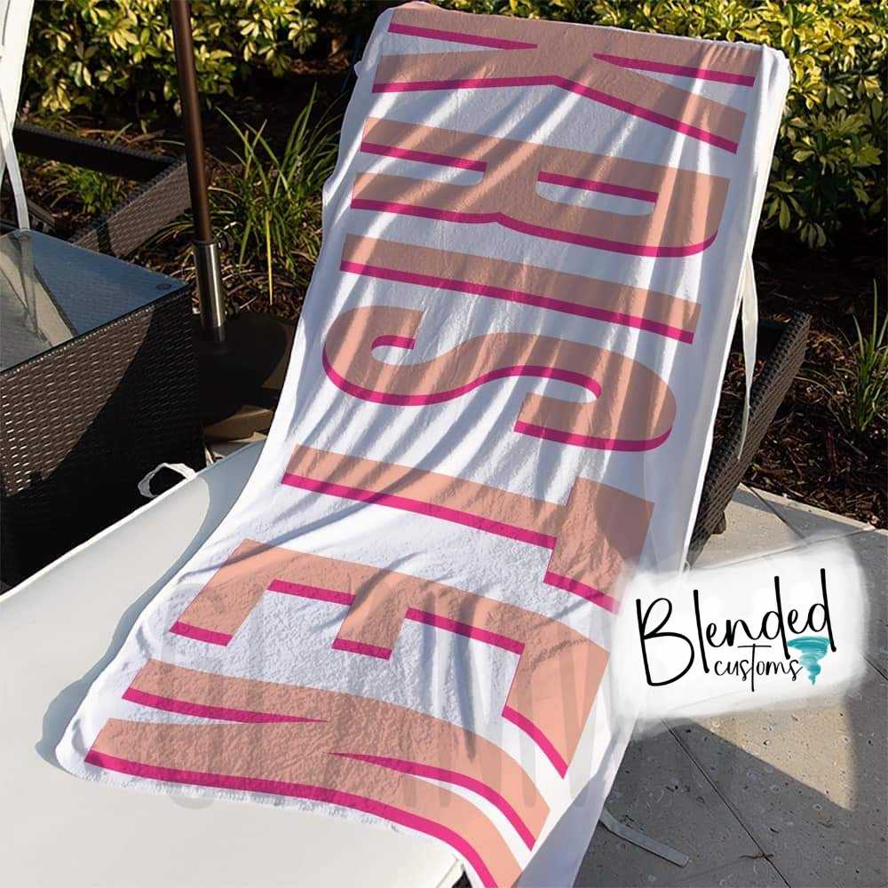 Shadow Block Personalized Beach Towel