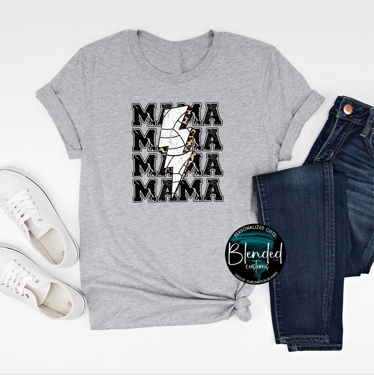 Volleyball Mama Lightening Strike Shirt